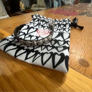 Brighton Silver and Black Heart Bracelet